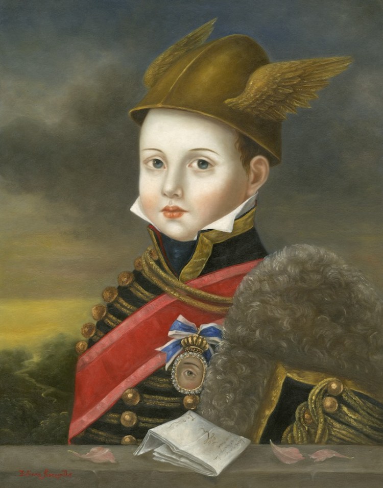 Hermes with Billet Doux 14x11 inches, oil on panel 2018