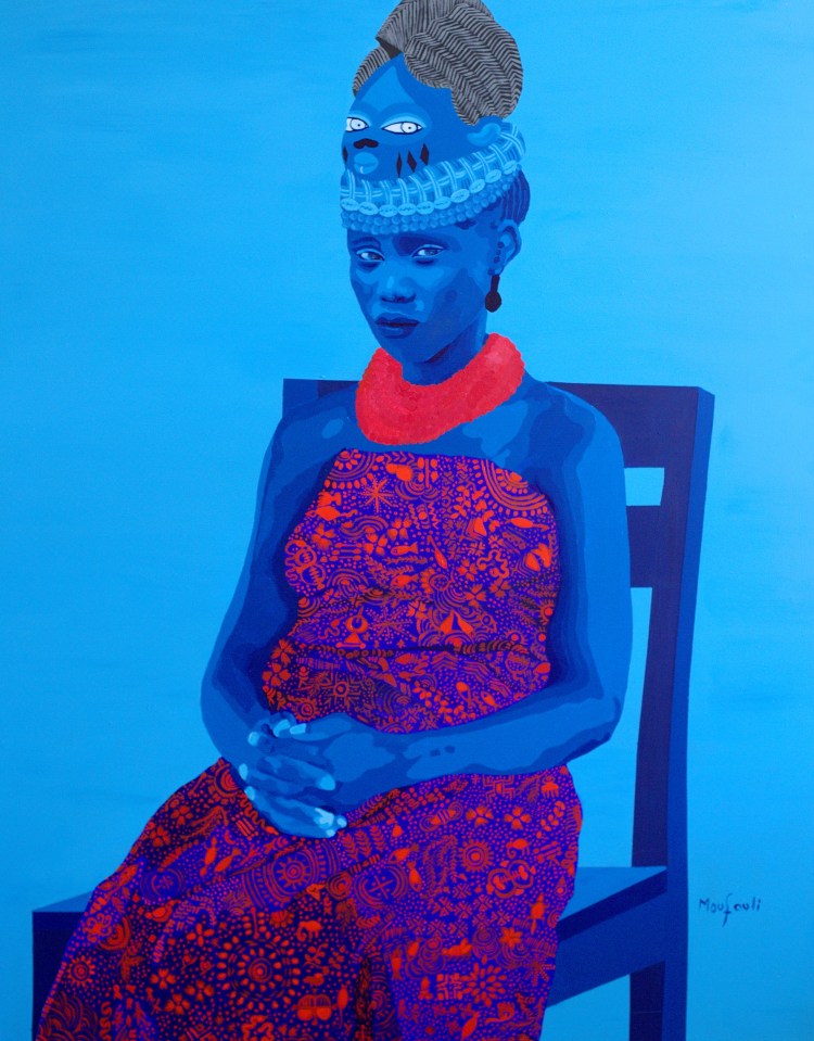 Moufouli Bello, MONJOBALAYE (2018). Acrylic on canvas, 140x110 cm. Image courtesy of the artist and HAART